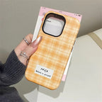 Protective Apple iPhone Back Cover - Checkered Green Yellow Magsafe Magnetic Phone Holder iPhone Pre-Order Case - Style 5