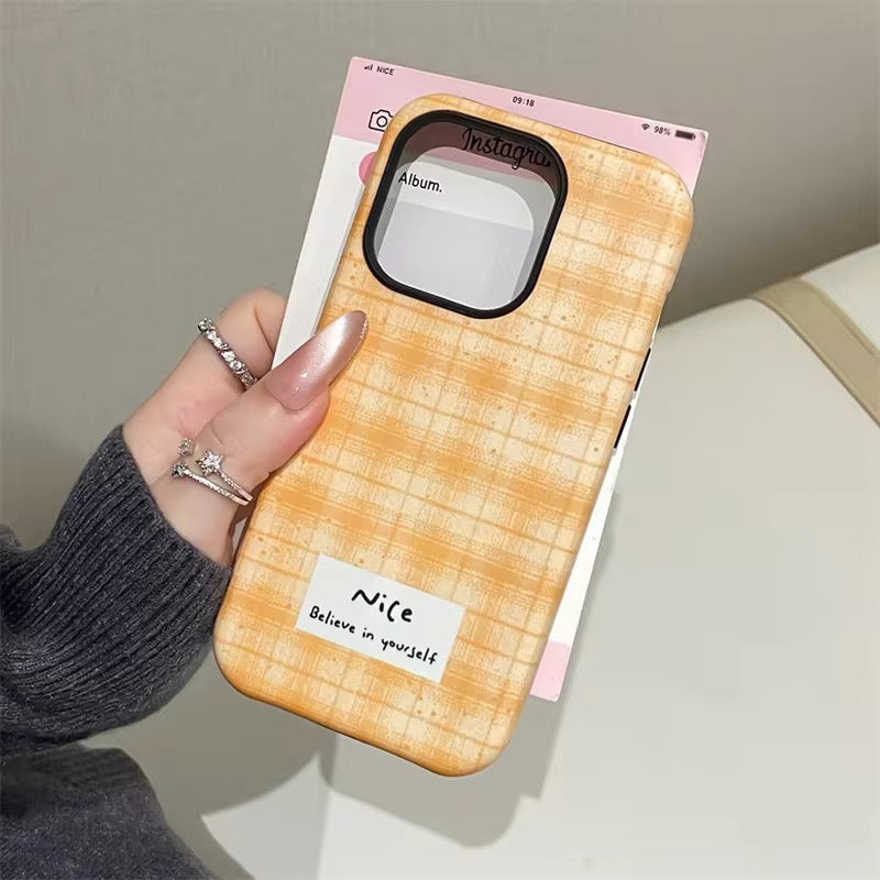 Protective Apple iPhone Back Cover - Checkered Green Yellow Magsafe Magnetic Phone Holder iPhone Pre-Order Case - Style 5