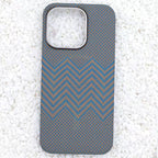 Protective Apple iPhone Back Cover - Aramid Carbon Fibre Ultra Slim Case for iPhone 15 Pro Max (Grey) - Style 2