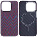 Protective Apple iPhone Back Cover - Aramid Carbon Fibre Ultra Slim Case for iPhone 16 Pro Max (Red) - Style 2