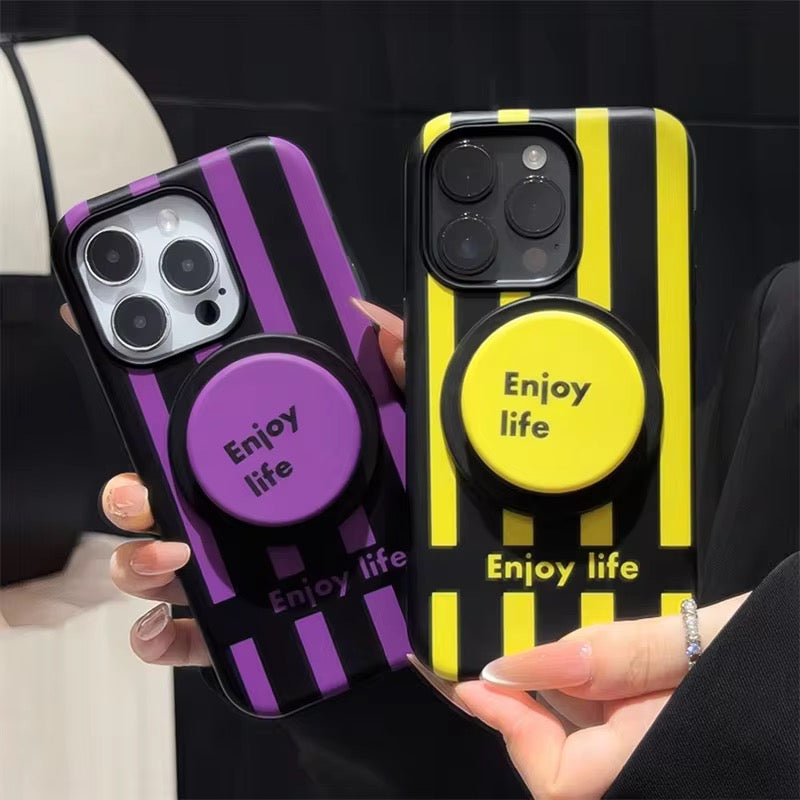 Protective Apple iPhone Back Cover - Enjoy Life European American Style Magsafe Magnetic Phone Holder iPhone Pre-Order Case
