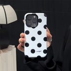 Protective Apple iPhone Back Cover - Polka Dots Blue Black Pink Red Magsafe Magnetic Phone Holder iPhone Pre-Order Case - Style 6