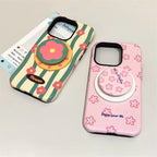 Protective Apple iPhone Back Cover - Korean Floral Flower Magsafe Magnetic Phone Holder iPhone Pre-Order Case - Style 3