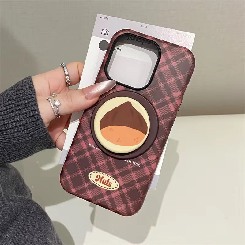 Protective Apple iPhone Back Cover - Cherry Nuts Magsafe Magnetic Phone Holder iPhone Pre-Order Case - Style 4