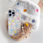 Protective Apple iPhone Back Cover - Cute Bear Lanyard Bracelet iPhone Case For iPhone 13 & iPhone 14 - Style 3