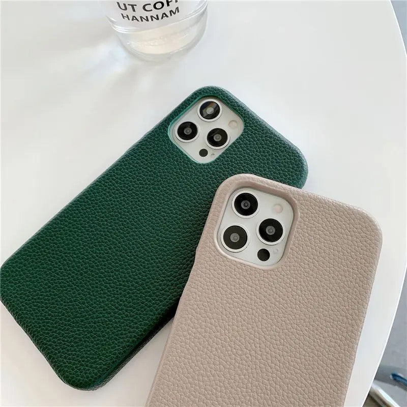 Protective Apple iPhone Back Cover - Leather Pebble Textured iPhone Case - Style 2