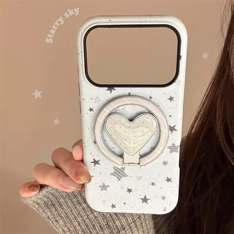 Protective Apple iPhone Back Cover - Blue Gray Graffiti Star Magsafe Magnetic Phone Holder iPhone Pre-Order Case - Style 3