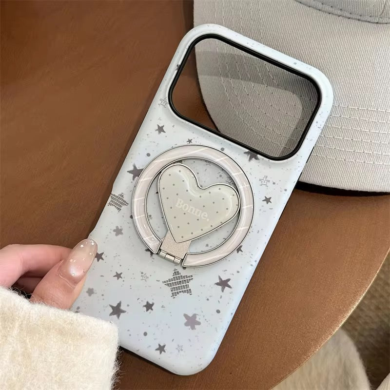 Protective Apple iPhone Back Cover - Blue Gray Graffiti Star Magsafe Magnetic Phone Holder iPhone Pre-Order Case