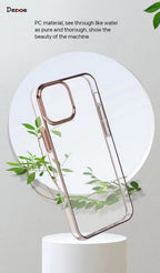 Protective Apple iPhone Back Cover - Electroplated Chrome Finish Hard PC Anti Yellow Case for iPhone 14 Pro Max (GOLD) - Style 2