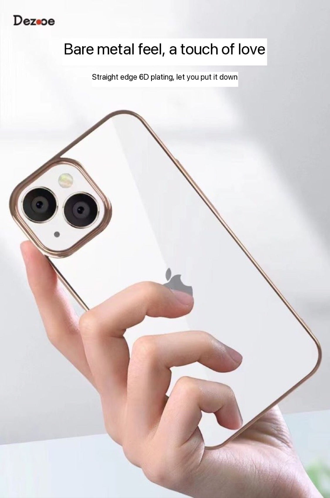 Electroplated Chrome Finish Hard PC Anti Yellow Case for iPhone 14 Pro Max (GOLD)
