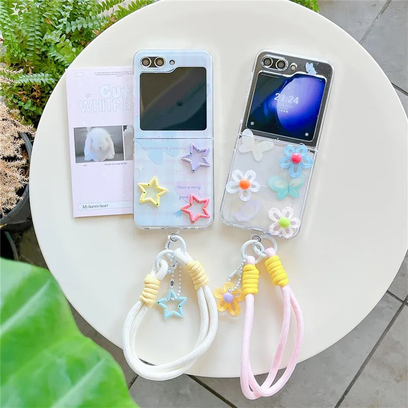 Samsung Z Flip Fold Transparent Lanyard Bracelet Cases