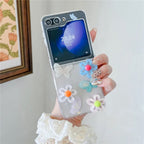 Samsung Z Flip Fold Transparent Lanyard Bracelet Cases Mobile Case by CoverMeUp - Style 3