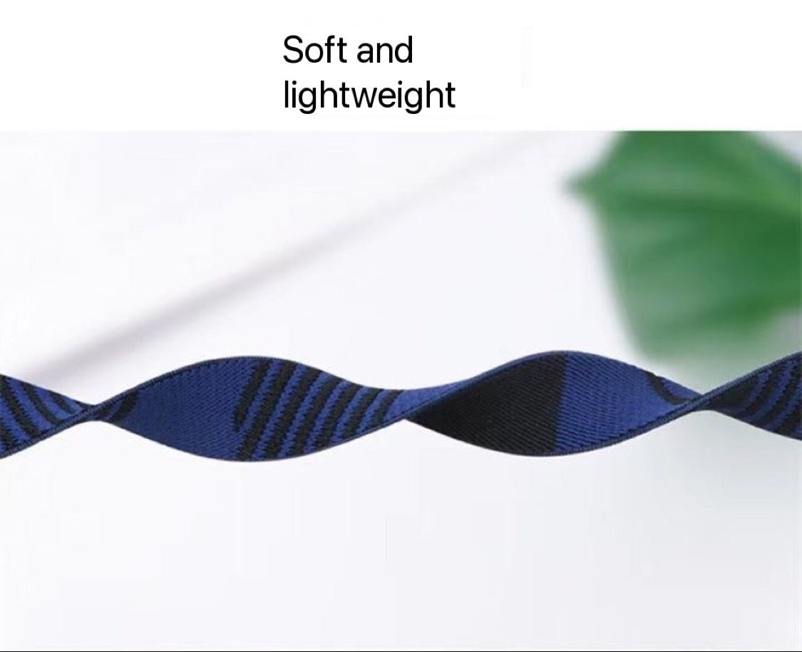 Nylon Solo Loop Strap Bands for Apple Watch 42mm 44mm 45mm 49 mm Adjustable Stretch Elastics Weave - BLACK/BLUE