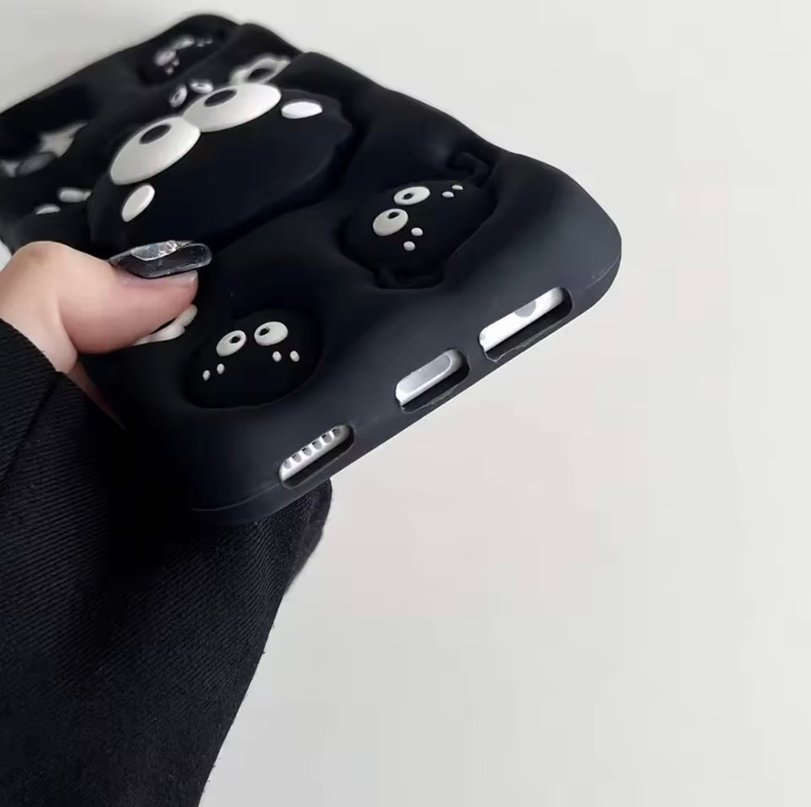 3D Samsung Black Pre-Order Monster Phone Holder Stand Rubber Silicone Case Mobile Case by CoverMeUp - Style 6