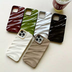 Protective Apple iPhone Back Cover - Maroon Glossy Textured Soft Silicone iPhone Case - Style 8