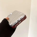 Protective Apple iPhone Back Cover - Maroon Glossy Textured Soft Silicone iPhone Case - Style 13