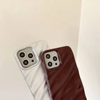 Protective Apple iPhone Back Cover - Maroon Glossy Textured Soft Silicone iPhone Case - Style 11