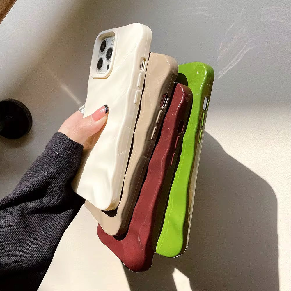 Protective Apple iPhone Back Cover - Maroon Glossy Textured Soft Silicone iPhone Case - Style 10