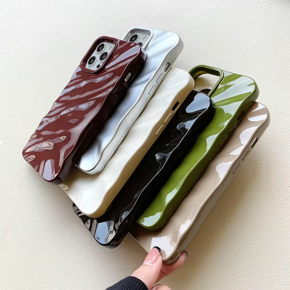 Maroon Glossy Textured Pre-Order Soft Silicone iPhone Case