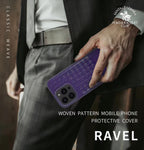 Protective Apple iPhone Back Cover - Santa Barbara Polo Ravel Series Leather Back Cover iPhone 14 Pro (Deep Purple) - Style 2