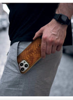 Protective Apple iPhone Back Cover - Santa Barbara Polo Knight Series Leather Back Cover iPhone 15 Pro (Tan Brown) - Style 2