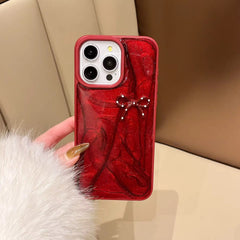 Cute Red Glitter Pre-Order Polka Bow Hybrid Bumper iPhone Case