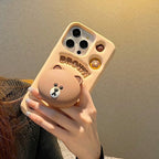 3D Samsung Teddy Bear Phone Pre-Order Holder Stand Rubber Silicone Case Mobile Case by CoverMeUp - Style 4