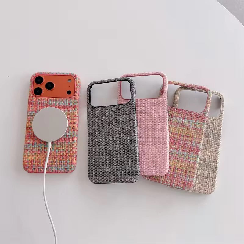 Protective Apple iPhone Back Cover - iPhone Magsafe Woven Fabric Pre-Order Magnetic Case