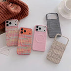 Protective Apple iPhone Back Cover - iPhone Magsafe Woven Fabric Pre-Order Magnetic Case - Style 6
