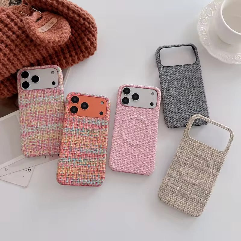 Protective Apple iPhone Back Cover - iPhone Magsafe Woven Fabric Pre-Order Magnetic Case - Style 6
