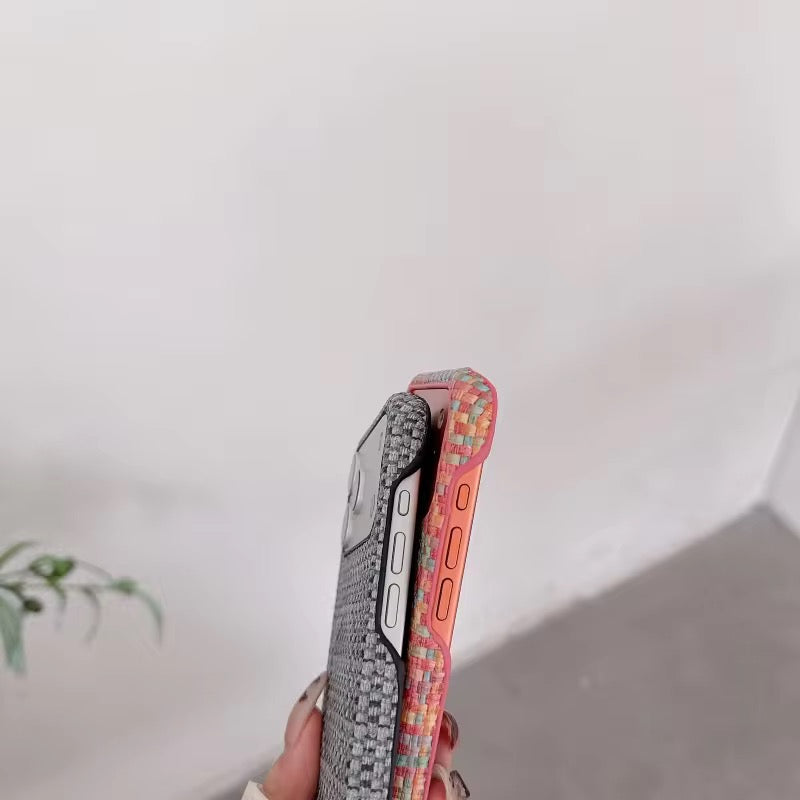 Protective Apple iPhone Back Cover - iPhone Magsafe Woven Fabric Pre-Order Magnetic Case - Style 10