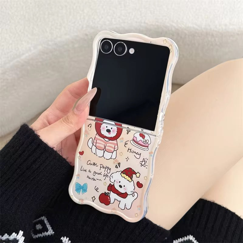 Cute Dog Bracelet Lanyard Chain Samsung Z Flip Pre-Order Case Mobile Case by CoverMeUp - Style 3