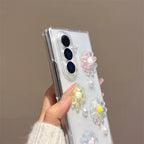 3D Cute Pearl Flower Lanyard Bracelet Chain Samsung Z Flip Fold Pre-Order Case Mobile Case by CoverMeUp - Style 5