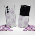 3D Purple Bow Lanyard Bracelet Chain Samsung Z Flip Fold Pre-Order Case Mobile Case by CoverMeUp