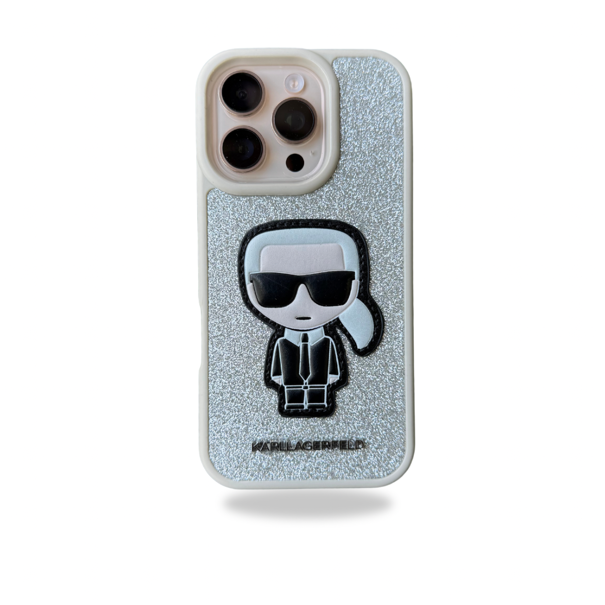 Protective Apple iPhone Back Cover - KRL Glitter Silicon Case for iPhone 16 Pro Max (LIGHT GREY)