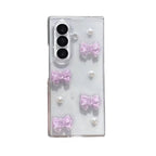3D Purple Bow Lanyard Bracelet Chain Samsung Z Flip Fold Pre-Order Case Mobile Case by CoverMeUp - Style 6