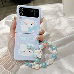 Hello Kitty Samsung Z Flip Blue Lanyard Bracelet Cases