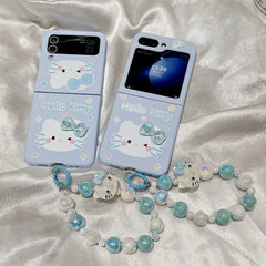 Hello Kitty Samsung Z Flip Blue Lanyard Bracelet Cases