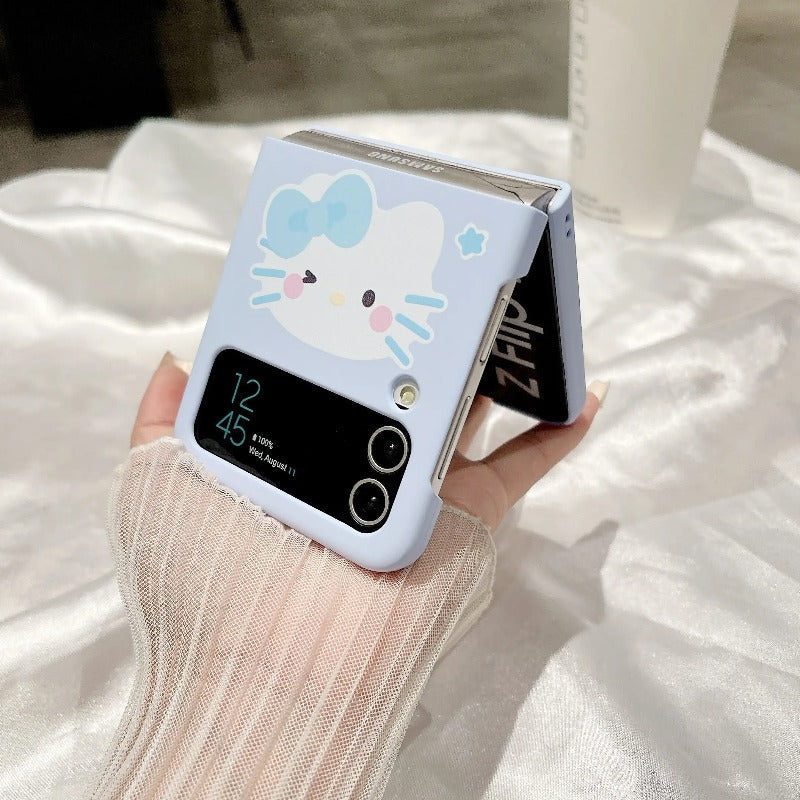 Hello Kitty Samsung Z Flip Blue Lanyard Bracelet Cases Mobile Case by CoverMeUp - Style 5