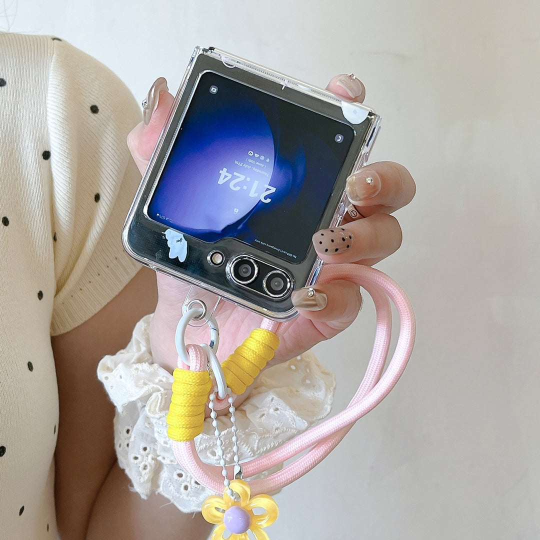 Samsung Z Flip Fold Transparent Lanyard Bracelet Cases