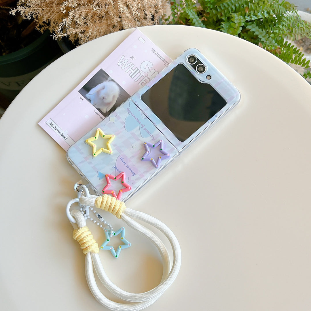 Samsung Z Flip Fold Transparent Lanyard Bracelet Cases Mobile Case by CoverMeUp - Style 8