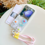 Samsung Z Flip Fold Transparent Lanyard Bracelet Cases Mobile Case by CoverMeUp - Style 9