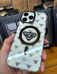 Luxury Branded Transparent Magsafe Case for iPhone 16 Pro (Transparent)