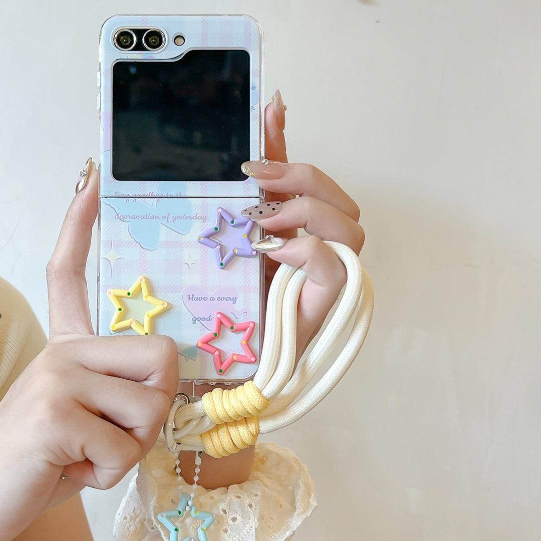 Samsung Z Flip Fold Transparent Lanyard Bracelet Cases Mobile Case by CoverMeUp - Style 10