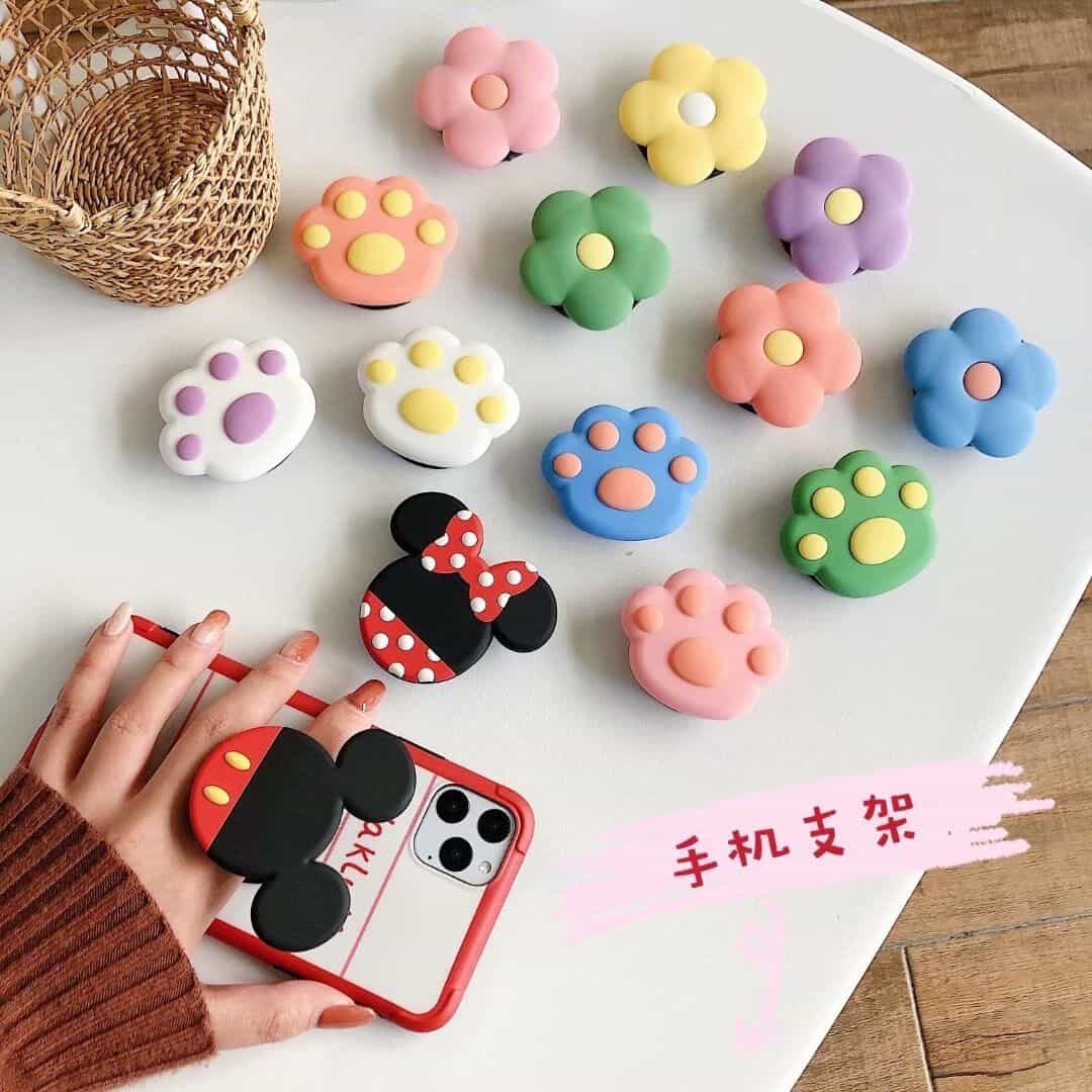 Cute Mickey Minnie Cartoon Gripper Phone Holder Bracket Mobile Case by CoverMeUp