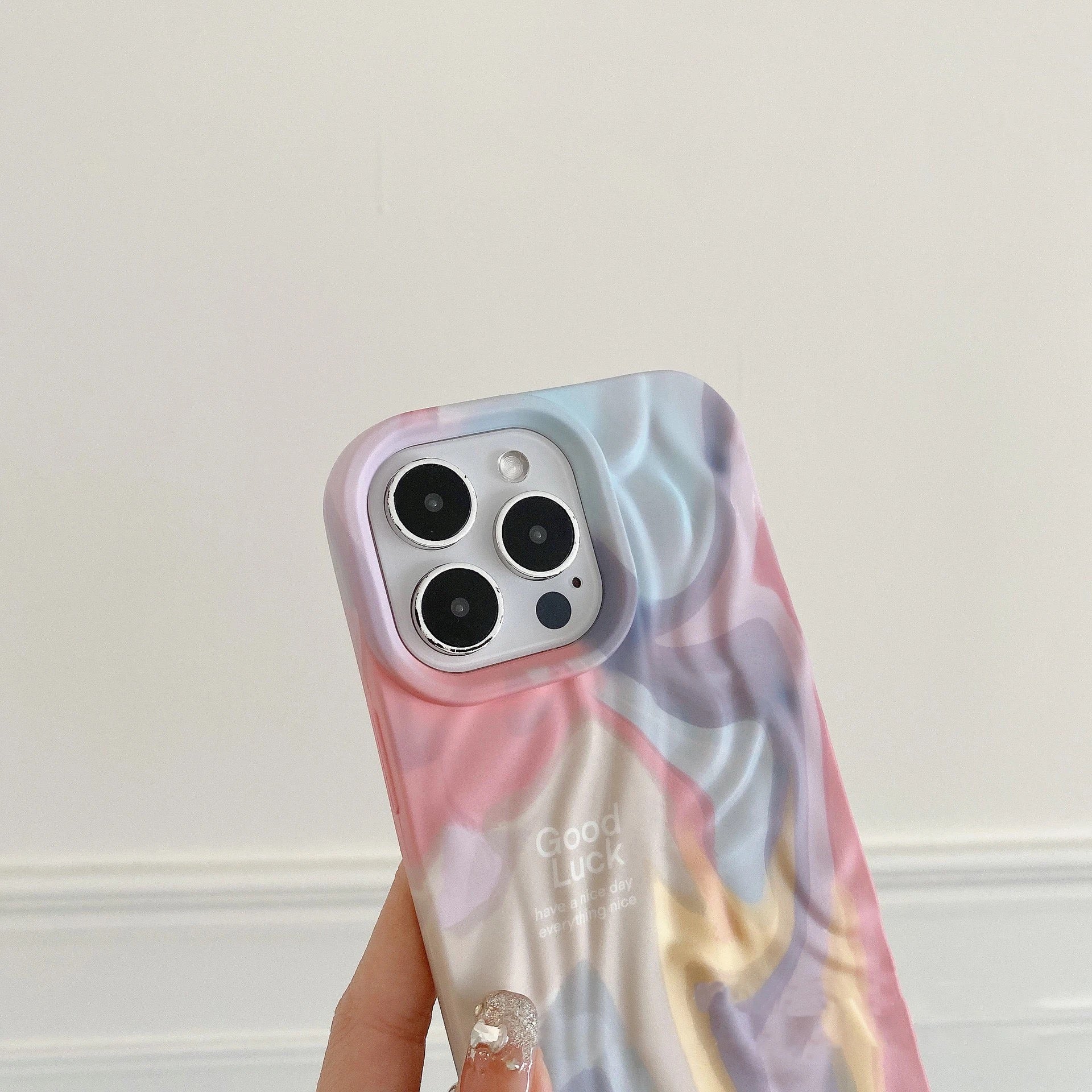 Protective Apple iPhone Back Cover - Rainbow Aesthetic Textured Positive iPhone Soft Silicone Case - Style 4
