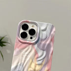 Protective Apple iPhone Back Cover - Rainbow Aesthetic Textured Positive iPhone Soft Silicone Case - Style 2
