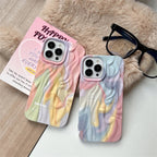 Protective Apple iPhone Back Cover - Rainbow Aesthetic Textured Positive iPhone Soft Silicone Case