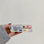 Protective Apple iPhone Back Cover - Rainbow Aesthetic Textured Positive iPhone Soft Silicone Case - Style 13