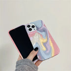 Protective Apple iPhone Back Cover - Rainbow Aesthetic Textured Positive iPhone Soft Silicone Case - Style 5